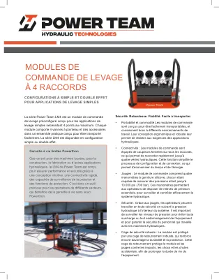 Première page de la documentation fabricant: Power Team PT_LM4_0624_FR – Brochure