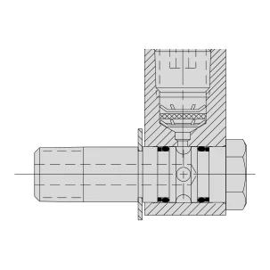 Power Team Racor hidráulico – Dibujo técnico
